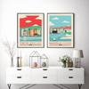 Shanghai Tokyo Seoul Newcastle Cityscape Poster and Print Nordic City View Canvas Painting Color Picture Living Room Home Decor