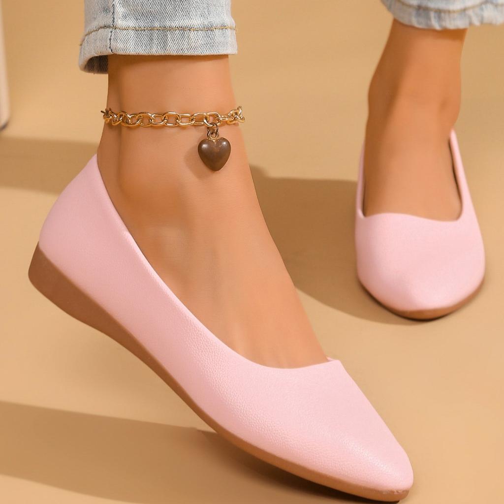 22 trendy four-season casual single shoes solid color flat heel temperament beautiful single shoes