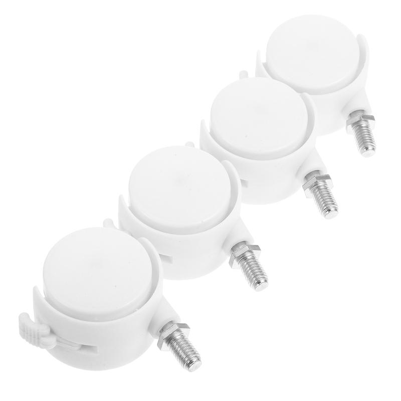 4 Pcs Caster Wheels Brake Casters Cart Grill Chair Suitcase Replacement White for Furniture Office