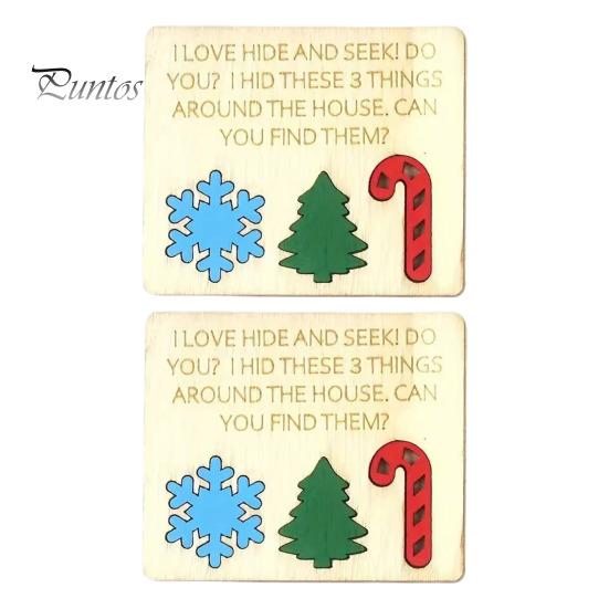 

2 шт. набор для пряток Рождественская деревянная семейная игра игрушка интерактивные рождественские прятки блоки для домашнего праздника игры на вечеринку A