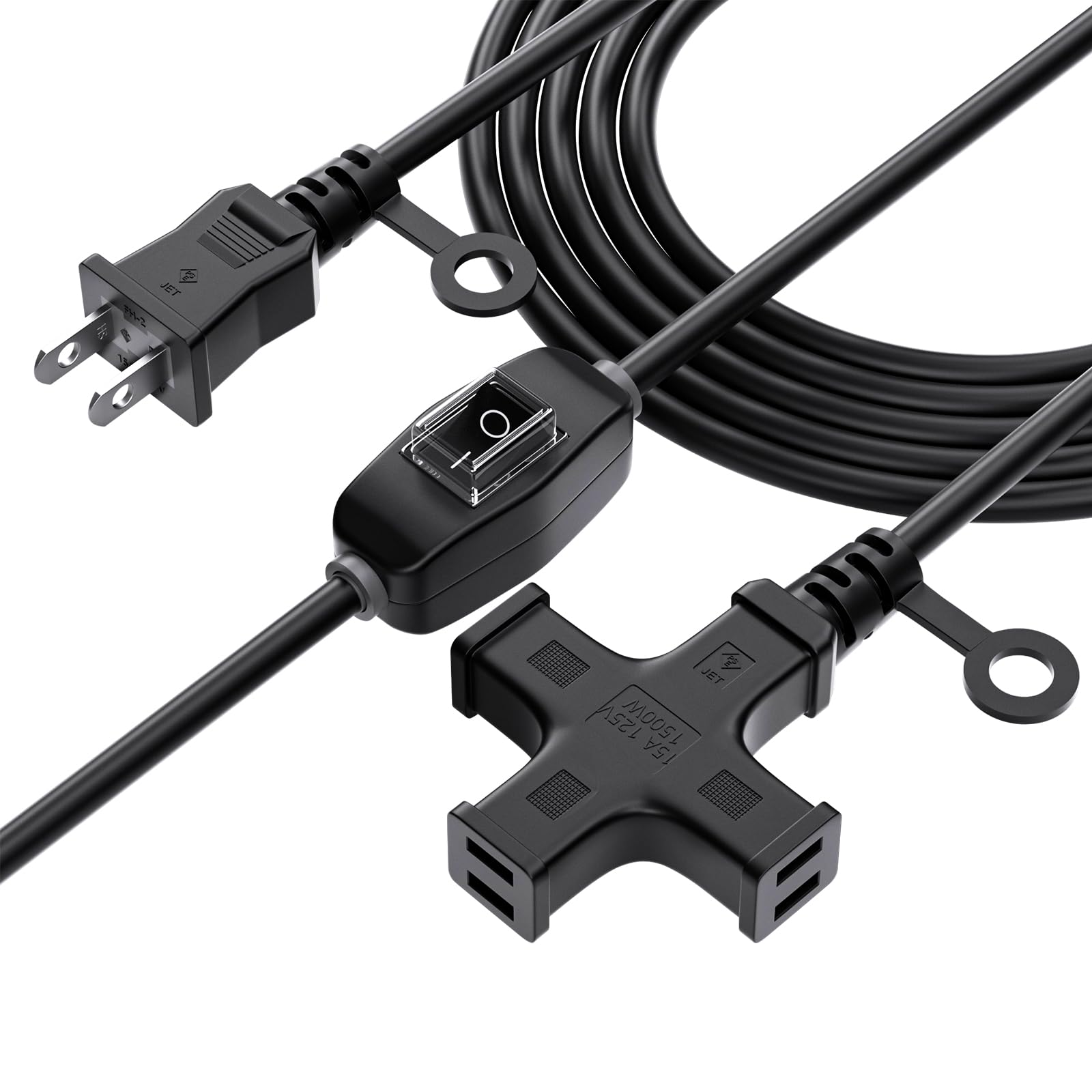 

HITRENDS 20м Подовжувач з 3 розетками та вимикачем, Котушка для кабелю, Сертифікований PSE, Захищений від дощу та водонепроникний, М який тип кабелю живлення для приміщень та вулиці