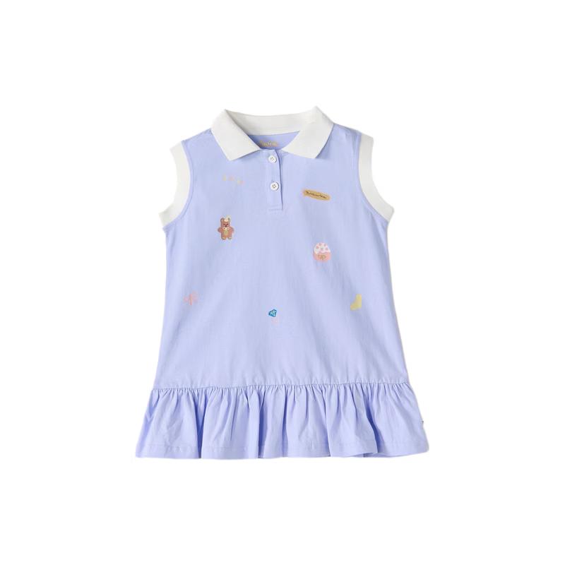 Desa Girls' 2026 Summer Printed Color-Block Dress