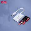 Leitor de Cartões DM USB-C 3 em 1 SD/TF/CF