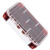 Double Sided Fishing Tackle Boxes MultiFunctional Lure Organizer Bait Storage Case(Transparent Red )