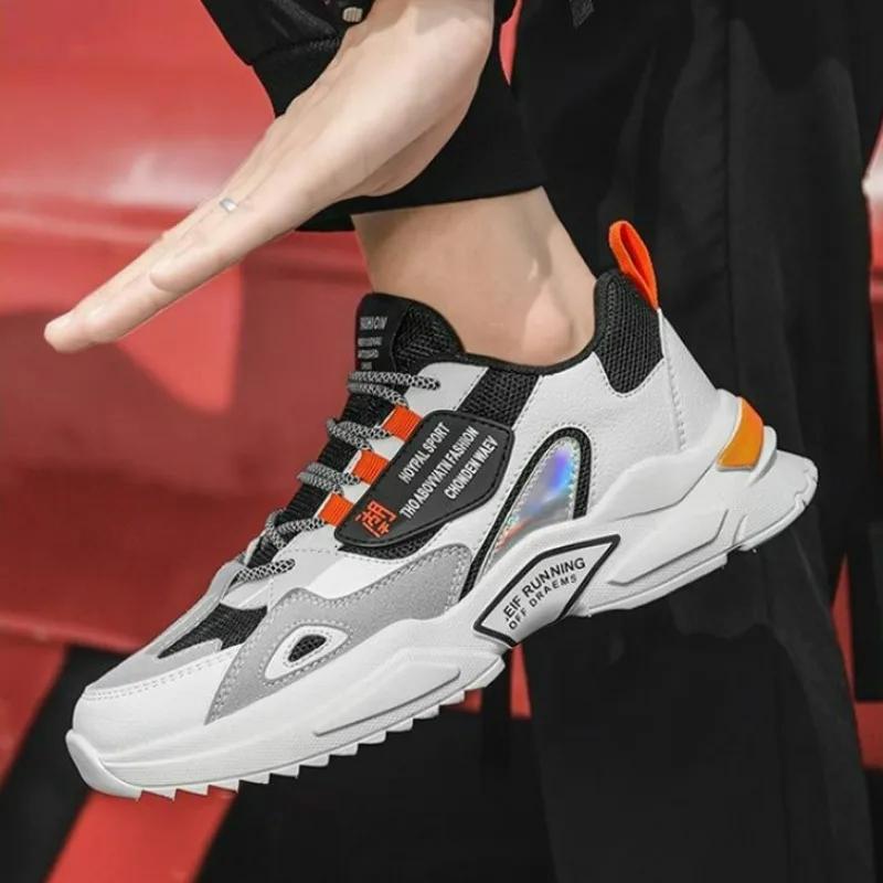 Fashion Men's Shoes New Casual Sneakers Mesh Lace-up Platform Running Shoes For Men Breathable Tennis Trainer Shoes Zapatillas De Hombre
