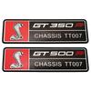 FETG4 Alloy GT350 GT500 Logo Car Body Emblem Rear Trunk Badge Sticker for Ford Shelby Fiesta Focus Mondeo Kuga Ranger Mustang Everest