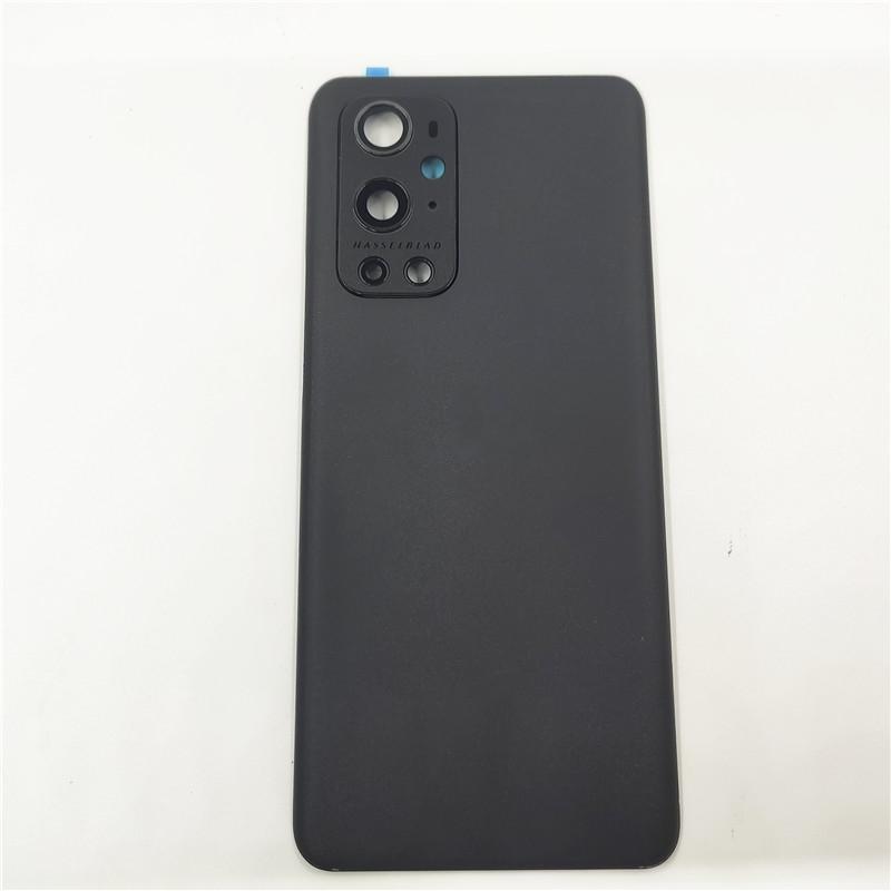 Стеклянная задняя крышка для OnePlus 9 Pro, крышка аккумулятора, задняя панель корпуса со стикером-клейкой для объектива камеры чёрный