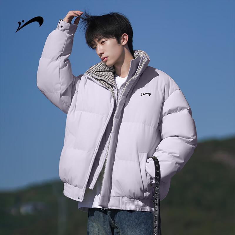 

Guirenniao Men s Faux Two-Piece Stand Collar Winter Padded Jacket 3XL