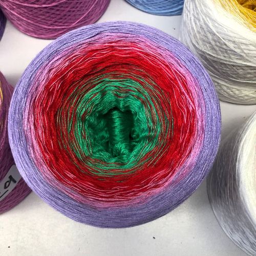 300g Organic Lace Cotton Blend Cake Roll Long Section Dyeing Yarn Hand-woven Shawl Scarf Skirt Hat Crochet Wool