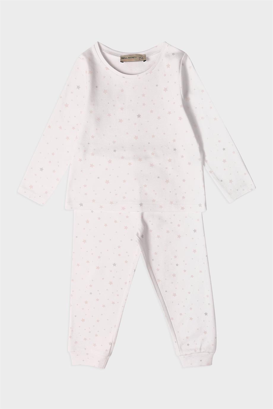 

Пижамный комплект с разноцветным принтом для девочек 1-2 Years розовый