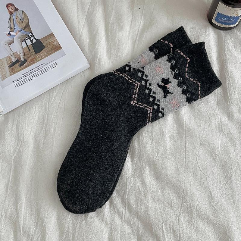 Sundry Wind Puppy Wool Socks Thickened Warm Tube Socks Stockings Stacking Socks Children Cute