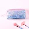 Shiny Pencil Case Transparent PVC Makeup Bag Waterproof Travel Cosmetic Bag Glitter Sequin Pouch for Pens Makeup Brushes