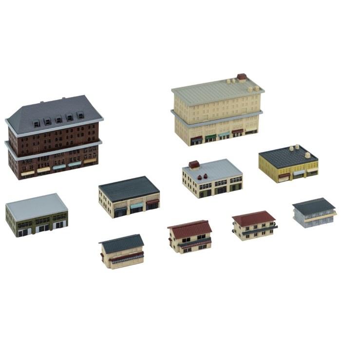 Pit Road 1/700 Skywave Structure Set 5 (Complex Building, Shops, Apartment, Residence) Plastic Model SW20 (Diorama) Pre-Colored 1/700 Scale