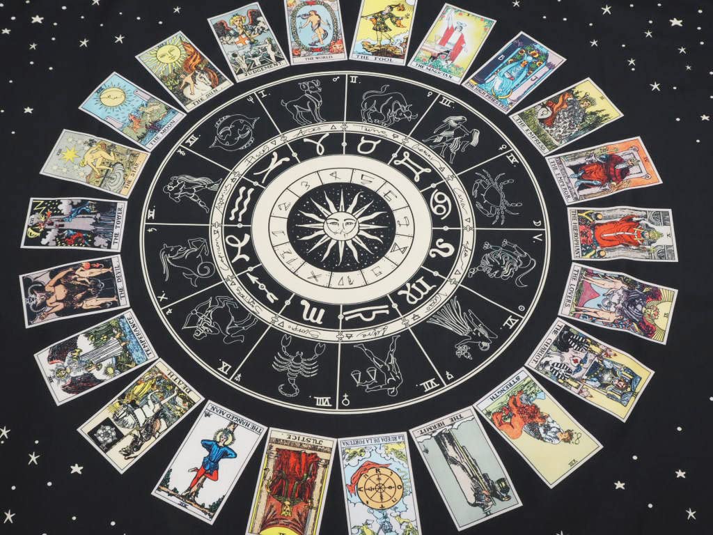 RELIGHT Tarot Magic Wall Interior Curtain 100 X 75 Tapestry, Magic, Divination, Tricks, Hanging, (Black (Tarot Cards, Thin), Cm)