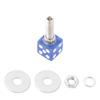 4x Custom DICE License Plate Bolt Screw Blue Plastic Motorcycle Chopper Bobber