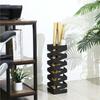 SONGMICS Metal Umbrella Stand, Square Umbrella Holder Rack, with Hooks and Drip Tray, 15.5 X 15.5 X 49 Cm, Black