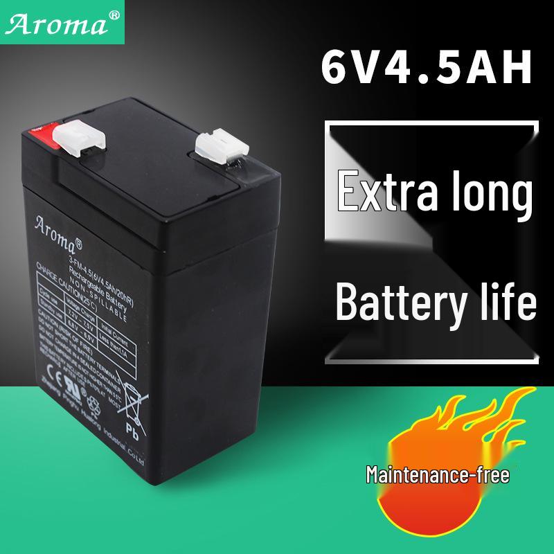 Aroma 6В 4.5А Необслуживаемый свинцово-кислотный аккумулятор для коляски, весов, колонки, парковочного замка и зарядного устройства