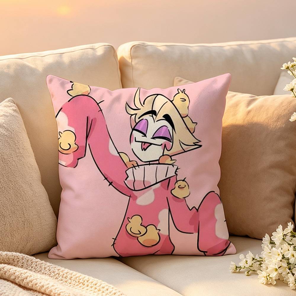 Animation Hazbin Hotel Llucifer Pillow Case Pattern Printed Pillowcase For Living Room Sofa Cushion Cover