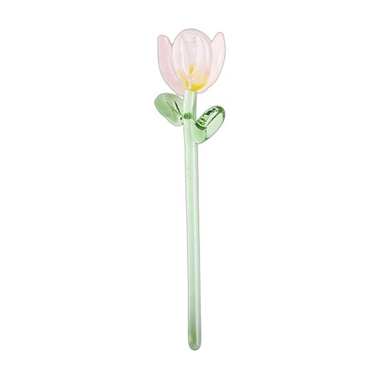 Mini Glass Flower Ornament Handmade Colored Glass Flower Miniature Collectible Tiny Flower Decoration for Table Centerpiece Bookshelves Micro