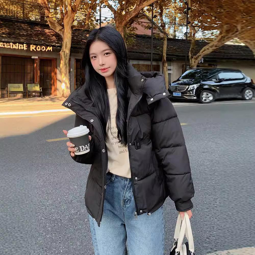 

Winter new Korean version 2025 short cotton clothes schoolgirl fashion cotton clothes hooded padded jackets and bread jackets M