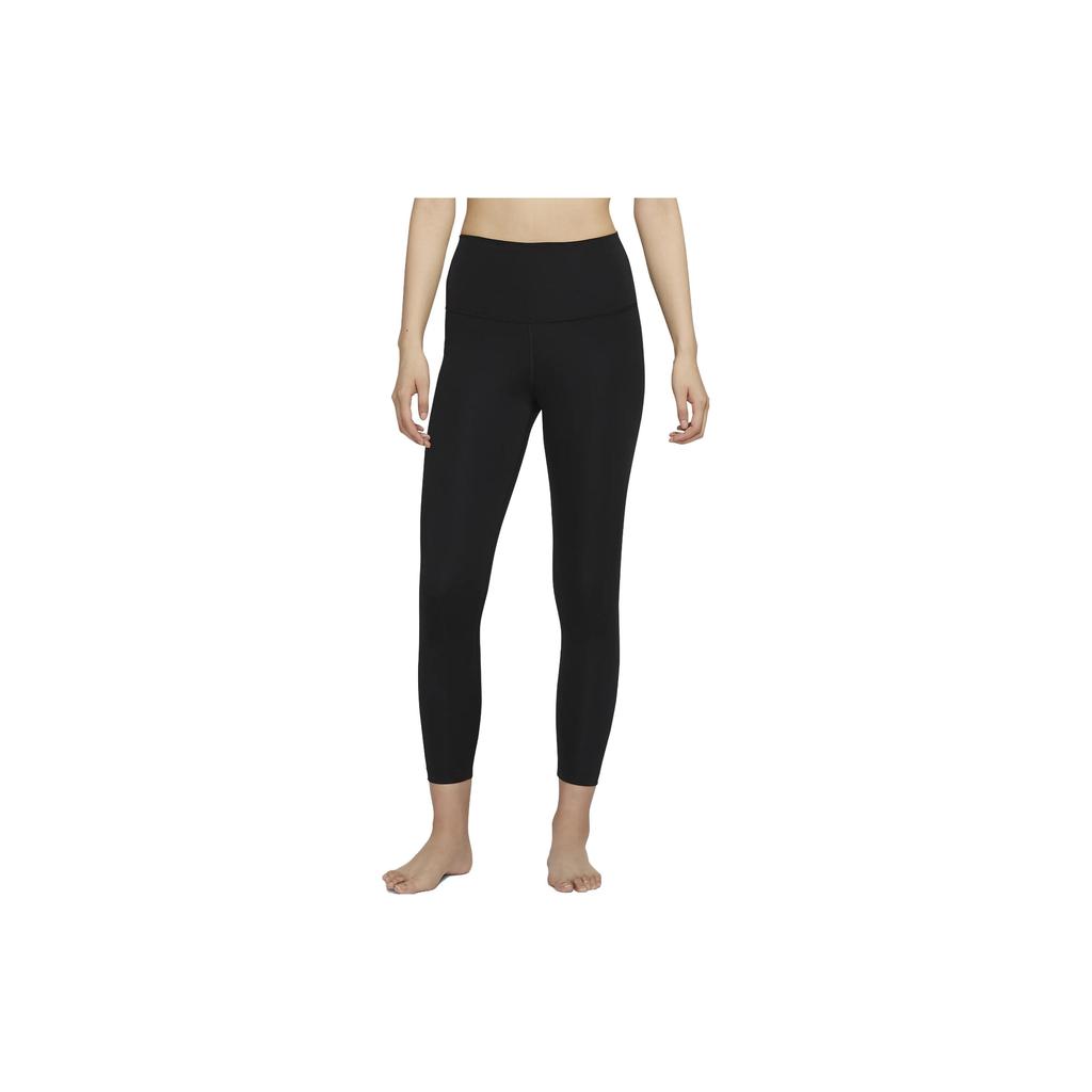 Nike Yoga Solid Logo High-Waisted Slim Fit Seven-Quarter Sports Pants Women Bottoms Black CU5294-010