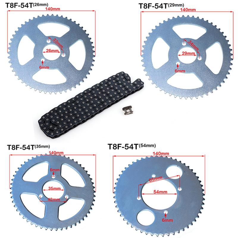 47cc 49cc T8F Chain 136 Links and 38 44 54 58 64 74 Tooth Sprocket for Mini Motorcycle Atv 4 Stroke 2 Stroke Engine Parts