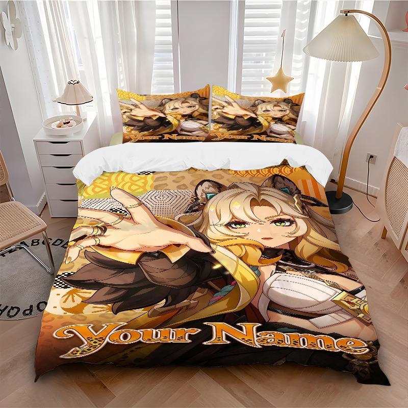 Feline Guide Bedding Set Personalized Washable Custom 3Pcs Duvet Cover Pillowcases Soft Microfiber Home Bedroom Gift
