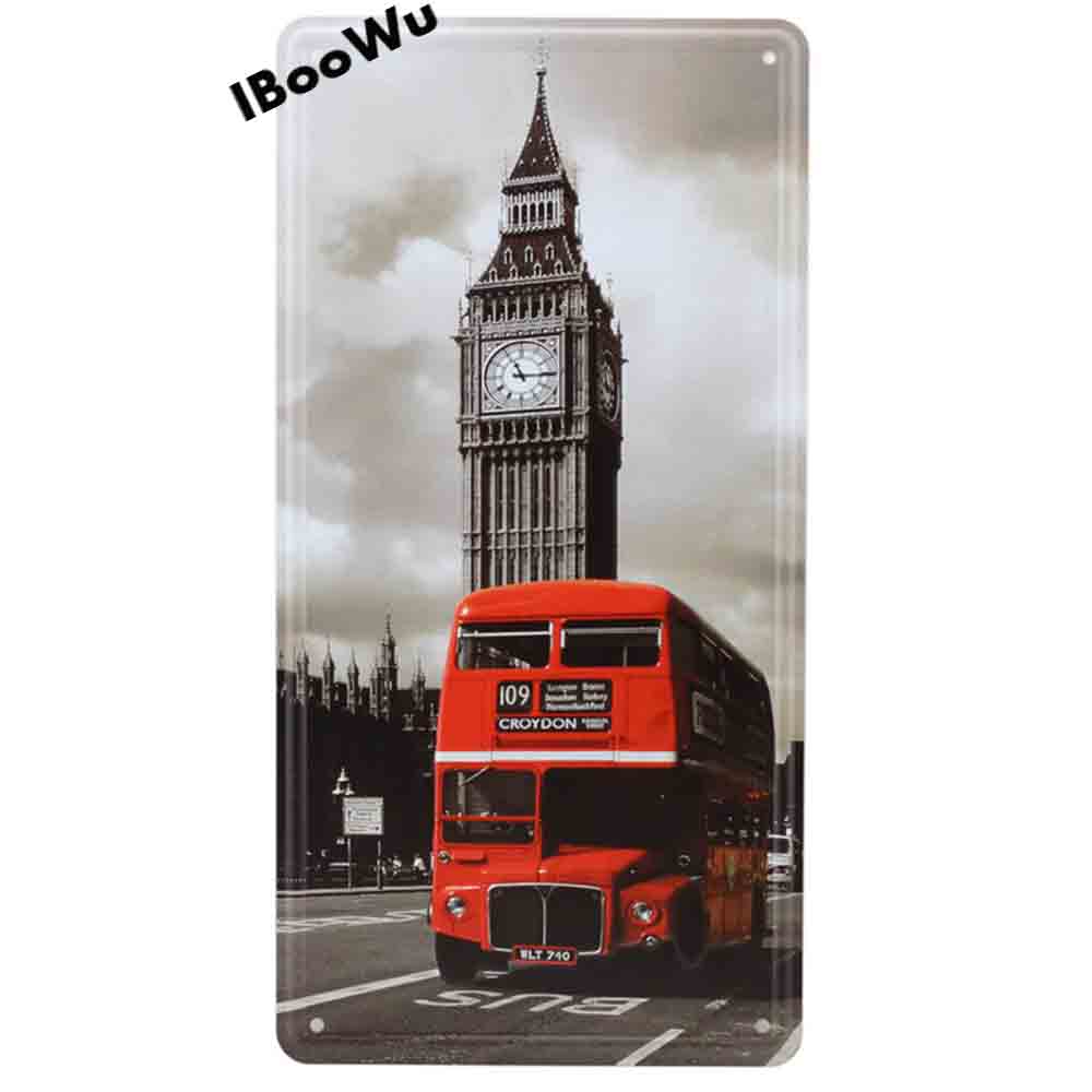 Der Eiffelturm, beliebte Stadtschilder, Vintage-Poster, Retro-Plaketten, London/Paris, Metallblechschilder, Wanddekoration für Bar, Garage, Pub, Café