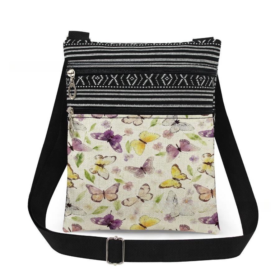 1PC Butterfly Print Tote Bags Women Shoulder Handbags Postman Package 6957 CLE