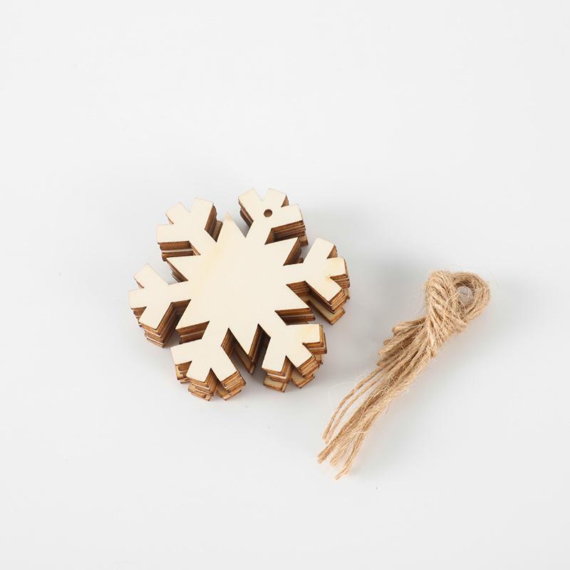 10 Stück DIY Holz Weihnachtskugeln Dekoration Runde Bastelkugeln Anhänger Hängender Schmuck für Weihnachten Neujahr Anhänger Deko