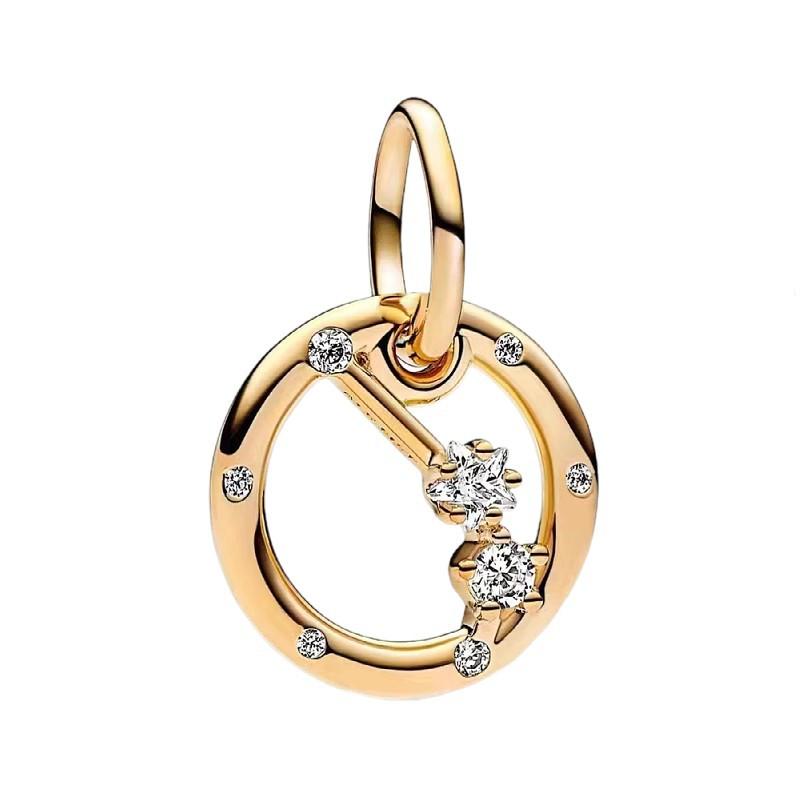 

European And American Jewelry Popular Silver-Plated String Beads Aries Cancer Twelve Constellations Pendant Leo Pendant String Decoration
