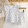 Childrens Summer Girl Pajamas With Short Sleeve Top And Shorts Set For Toddler Girls