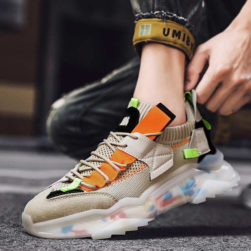 2026 large size mesh shoes men's summer breathable thin mesh sports leisure running fly knitting sports shoes dad shoes