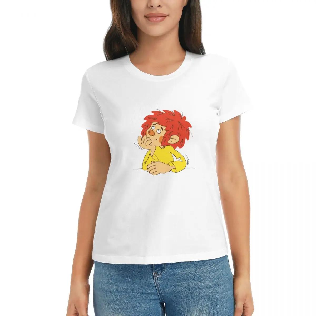 Women TShirt Pumuckl Charaktere Summer Short Sleeve Tees ONeck Cotton T Shirts Clothes Tops Streetwear S