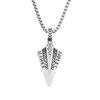 Men's Personality Titanium Steel Necklace Stainless Steel Viking Arrow Double Sided Pendant Sweater Chain