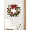 Christmas Festive Toilet Lid Decal With Pine Garland Berries And Baubles Christmas Series Toilet Stickers PVC Self-Adhesive Christmas Wreath Stic