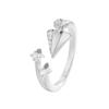 925 Sterling Silver Jewelry Meteor Zircon Crystal Plane Open Finger Rings for Women Wedding Party Jewelry for Girls Friend Gift