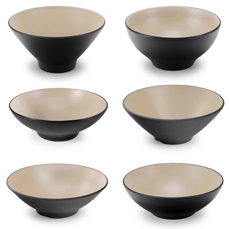 Large Frosted Melamine Ramen Bowl - Japanese-Style Restaurant Noodle Bowl for Mala Tang, Luosifen, Soup, and Rice Noodles