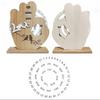 Wood Calendar Ornaments Handcrafted Desk Calendar with Adjustable Month Date Sliding Blocks No Paper Core Unique Office Decor Gift