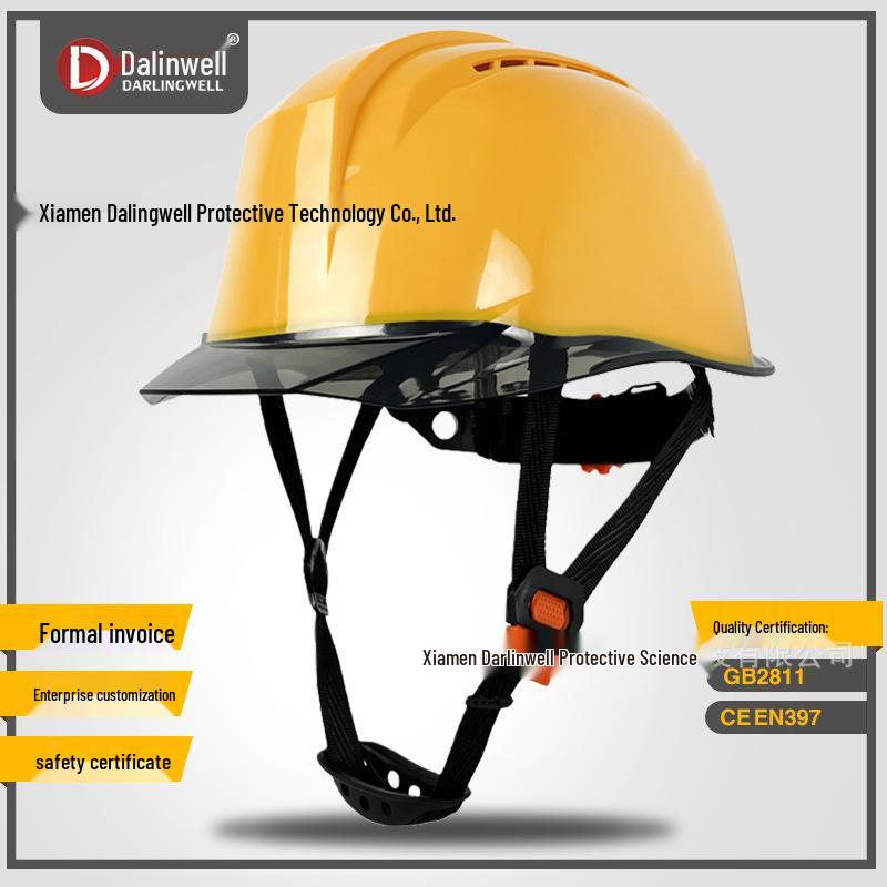 Dalinwell Two-Color Transparent Brim Safety Helmet for Construction - ABS Zhongjian Breathable Design, New National Standard Compliant