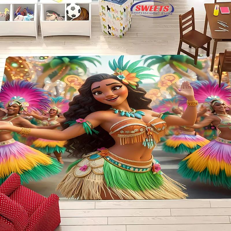 Disney Moana Cartoon Carpet New Release! Bedroom Living Room Bed Mat, Non-slip Exquisite Home Decor, Durable Washable Rug
