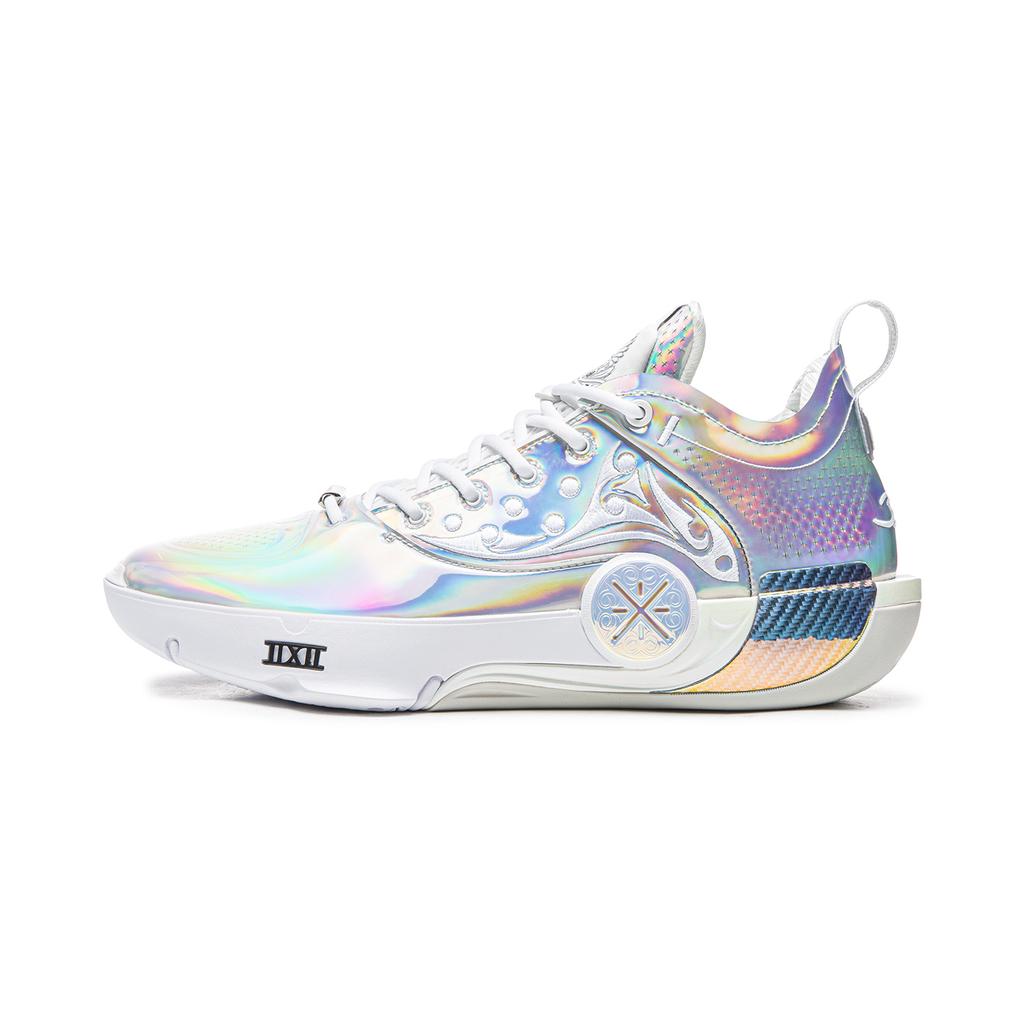 Li Ning WOW12 Scarpe da Basket Performance Mid-Top da Uomo Argento ABAV013-22