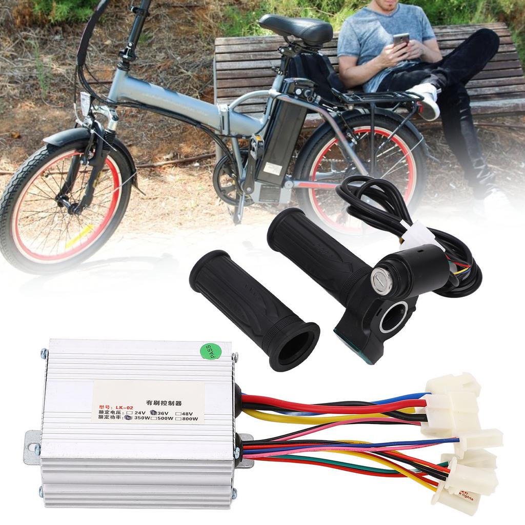 36V 800W Brush Speed Motor Set Controller Electric Bike Thumb Throttle Handlebar Conversion Controller Kit