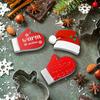 3pcs/set Creative Plastic Christmas Ornament Gloves Shape Mini Table Decoration Crafts Cute Simple Christmas Hat Statue Home