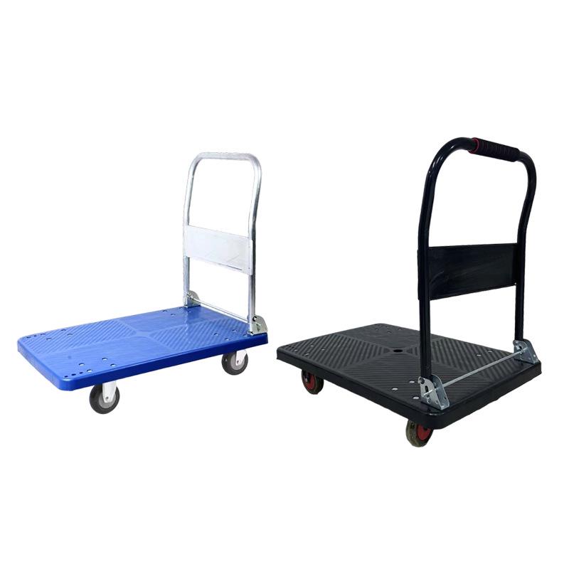 Foldable Silent Flatbed Hand Truck - Lightweight, Thickened, Household Trolley Dolly Cart