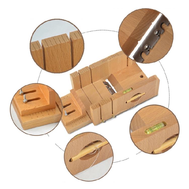 Scatola Stampo per Sapone in Legno e Set Tagliere per Sapone Stampo Rettangolare in Silicone con Scatola in Legno