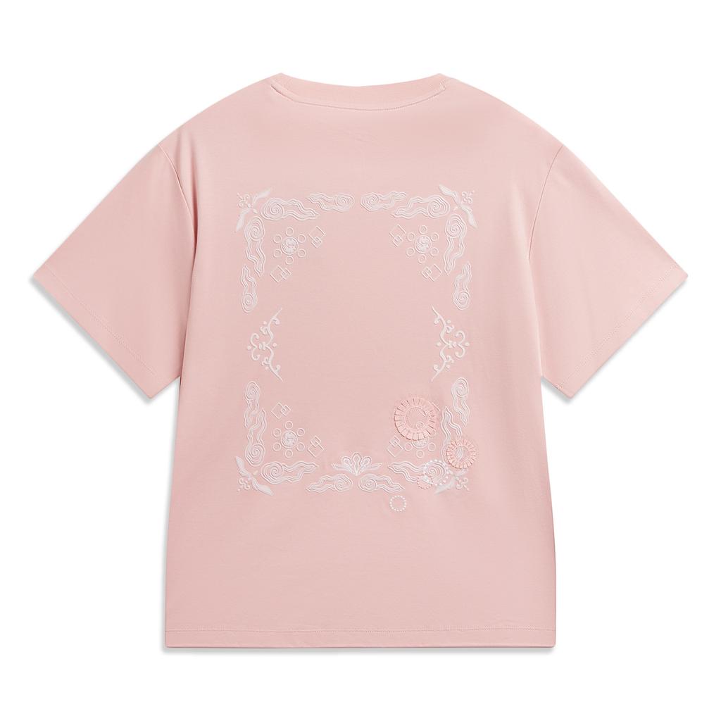 Li Ning Sports Lifestyle Series Loose Fit Round Neck Logo T-Shirt Women Tops AHSW406-3