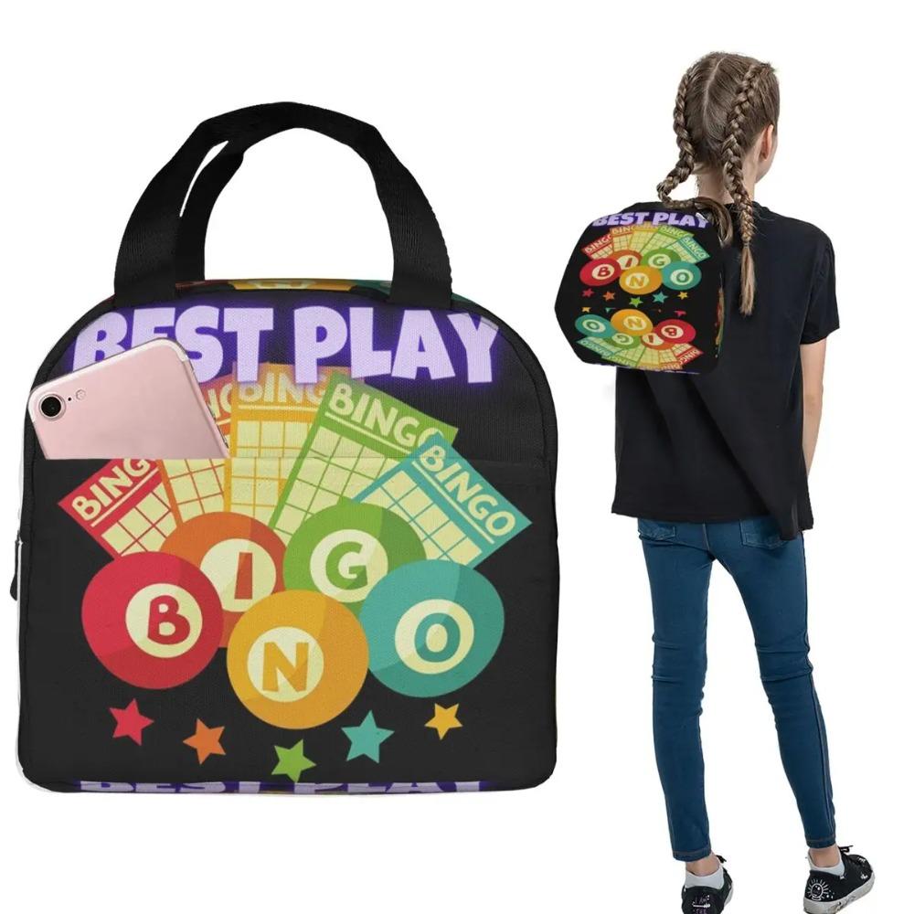 Bingo Queen Print Insulated Lunch Bag for Women Kids Portable Food Boxes Thermal Lunch Box Tote