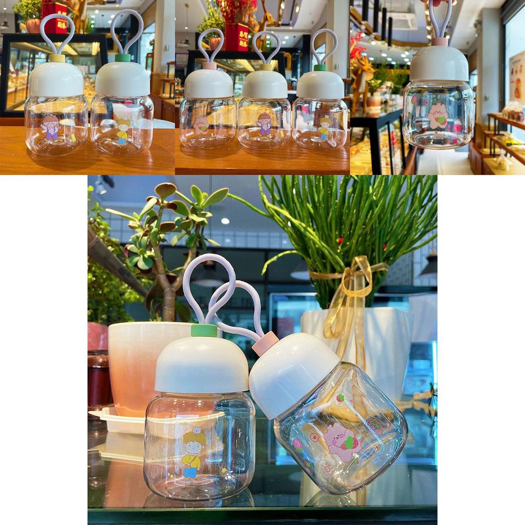 Mini Plastic Water Cup With Cartoon Pattern For Milk Powder And Milk Drinking, Leak-proof And 250ml Capacity