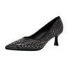 Women's Pointed Rhinestone Stiletto High Heels - Comfortable, Elegant Evening Shoes